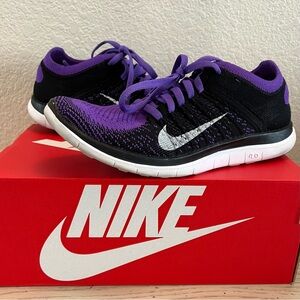 Women's Nike Free 4.0 Flyknit Size:6, Purple/Black